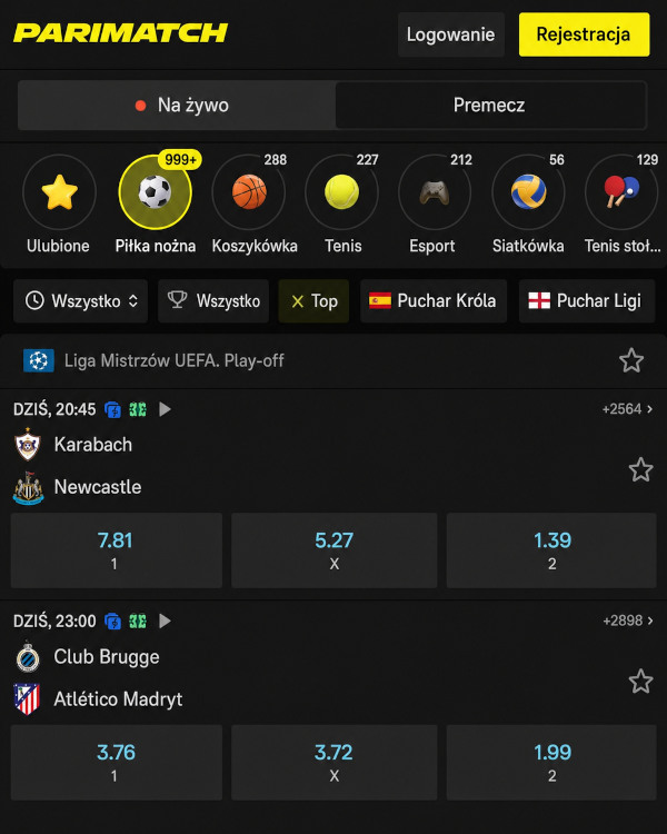 Live-ставки Parimatch
